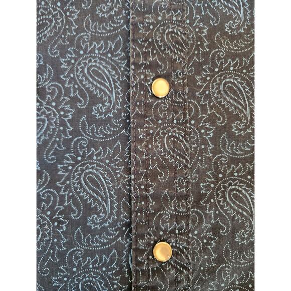 Wrangler Wrancher Western Paisley Print XL Men's Shirt XLarge Pearl Snaps - Picture 4 of 5